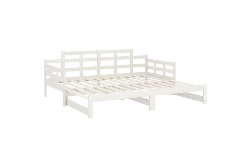 beBasic daybed med udtræk 2x(80x200) cm massivt fyrretræ hvid - Hvid - Sovesofaer