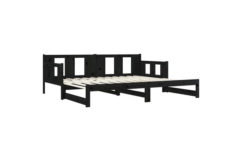 beBasic daybed med udtræk 2x(80x200) cm massivt fyrretræ sort - Sort - Sovesofaer