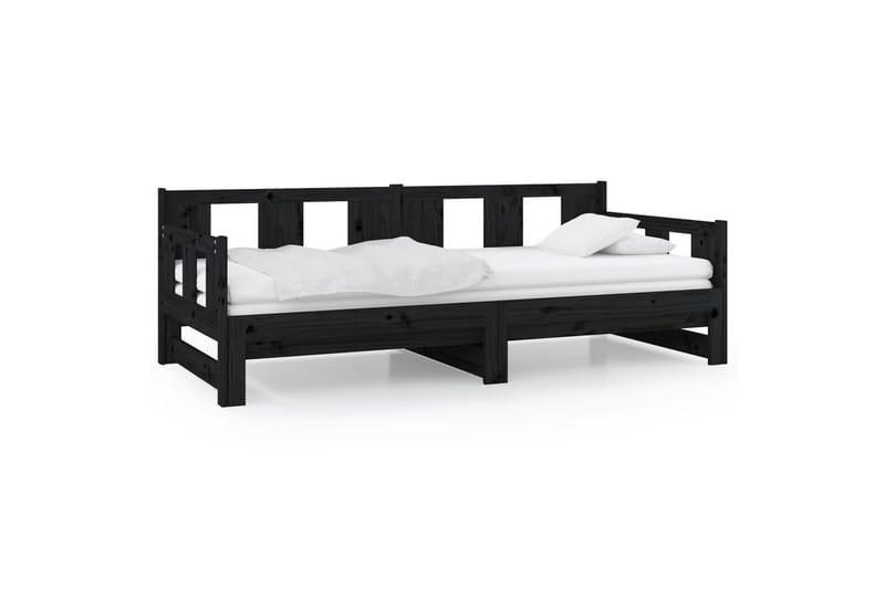 beBasic daybed med udtræk 2x(80x200) cm massivt fyrretræ sort - Sort - Møbler - Sofaer - Daybed