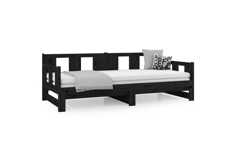beBasic daybed med udtræk 2x(80x200) cm massivt fyrretræ sort - Sort - Møbler - Sofaer - Daybed