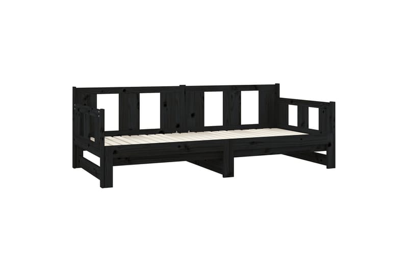 beBasic daybed med udtræk 2x(80x200) cm massivt fyrretræ sort - Sort - Sovesofaer