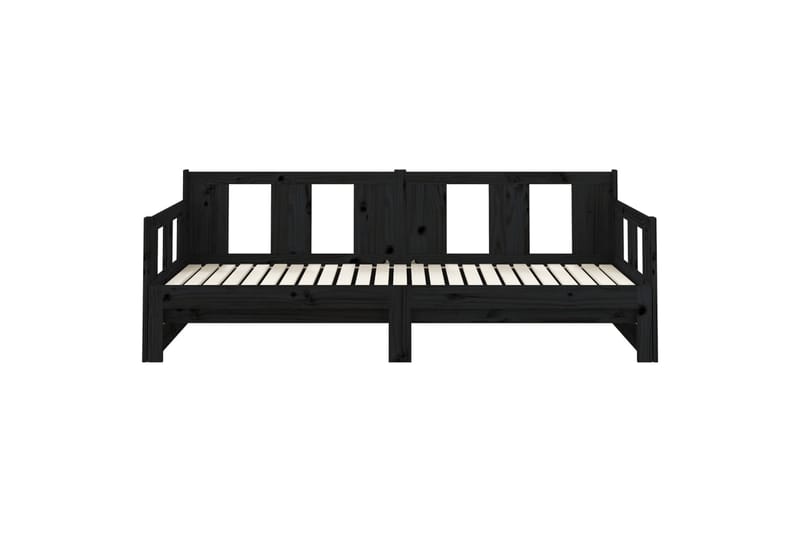 beBasic daybed med udtræk 2x(80x200) cm massivt fyrretræ sort - Sort - Sovesofaer