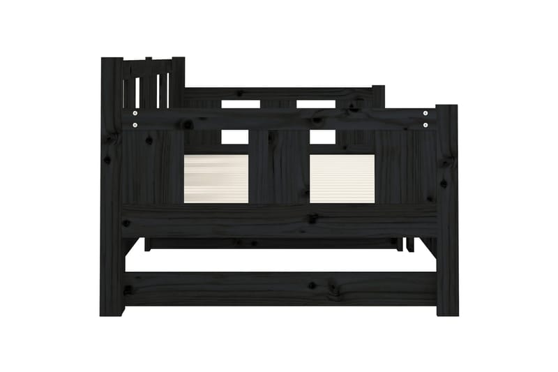 beBasic daybed med udtræk 2x(80x200) cm massivt fyrretræ sort - Sort - Møbler - Sofaer - Daybed
