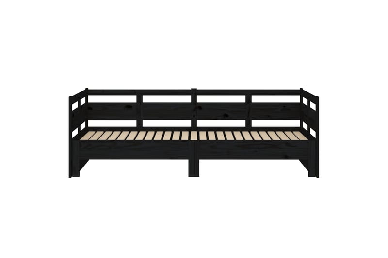 beBasic daybed med udtræk 2x(80x200) cm massivt fyrretræ sort - Sort - Sovesofaer