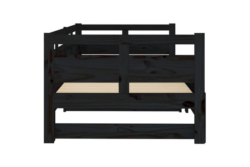 beBasic daybed med udtræk 2x(80x200) cm massivt fyrretræ sort - Sort - Møbler - Sofaer - Daybed