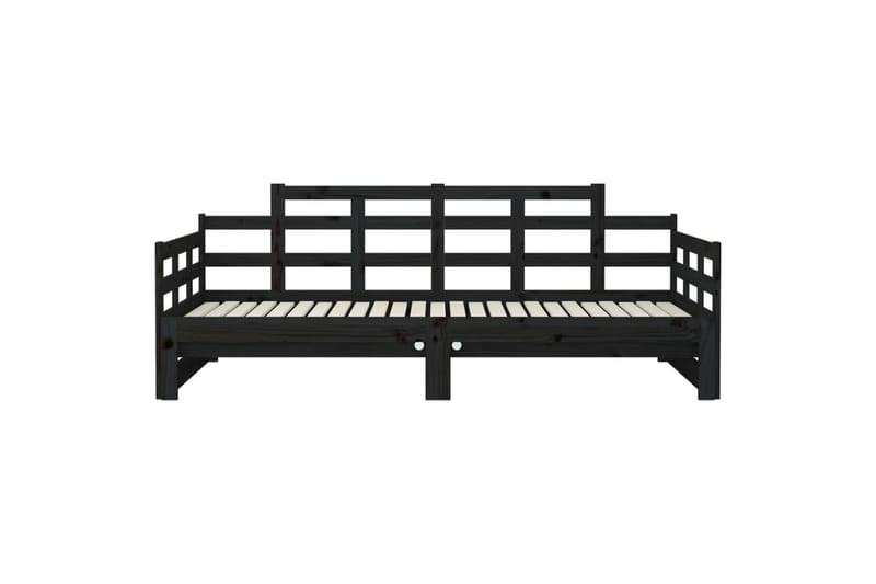 beBasic daybed med udtræk 2x(80x200) cm massivt fyrretræ sort - Sort - Sovesofaer