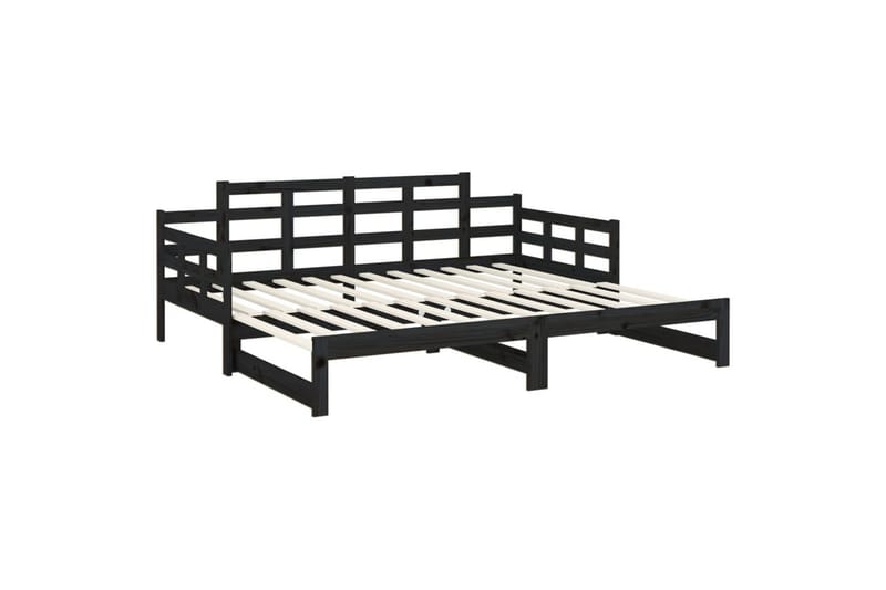 beBasic daybed med udtræk 2x(80x200) cm massivt fyrretræ sort - Sort - Sovesofaer