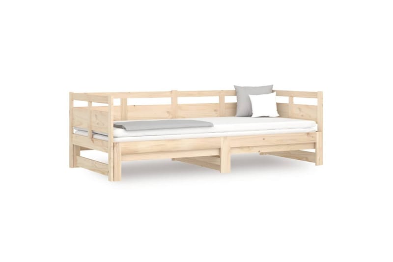 beBasic daybed med udtræk 2x(90x190) cm massivt fyrretræ - Brun - Sovesofaer