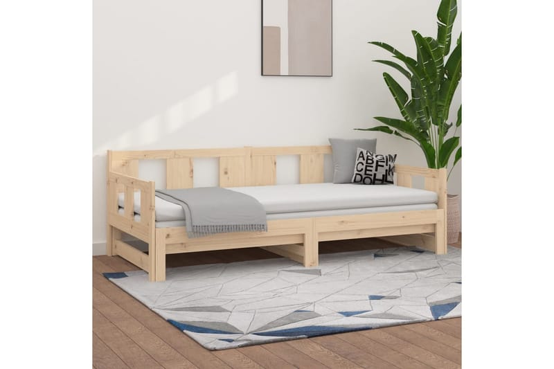 beBasic daybed med udtræk 2x(90x190) cm massivt fyrretræ - Brun - Sovesofaer