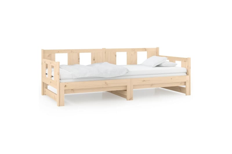 beBasic daybed med udtræk 2x(90x190) cm massivt fyrretræ - Brun - Sovesofaer