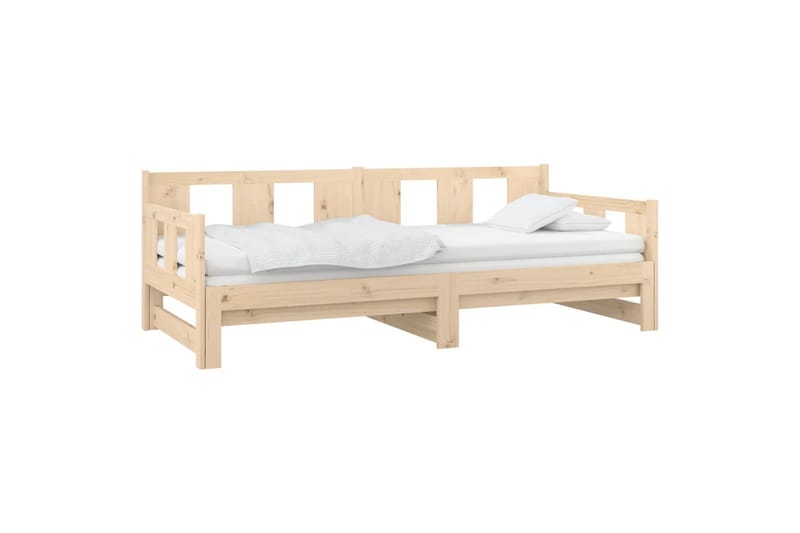 beBasic daybed med udtræk 2x(90x190) cm massivt fyrretræ - Brun - Sovesofaer