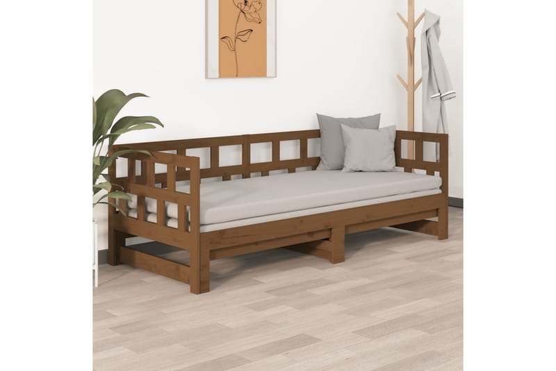 beBasic daybed med udtræk 2x(90x190) cm massivt fyrretræ gyldenbrun - Brun - Møbler - Sofaer - Daybed