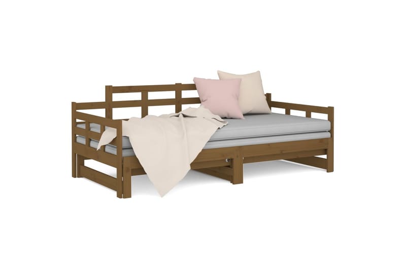 beBasic daybed med udtræk 2x(90x190) cm massivt fyrretræ gyldenbrun - Brun - Møbler - Sofaer - Daybed