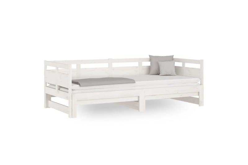 beBasic daybed med udtræk 2x(90x190) cm massivt fyrretræ hvid - Hvid - Sovesofaer