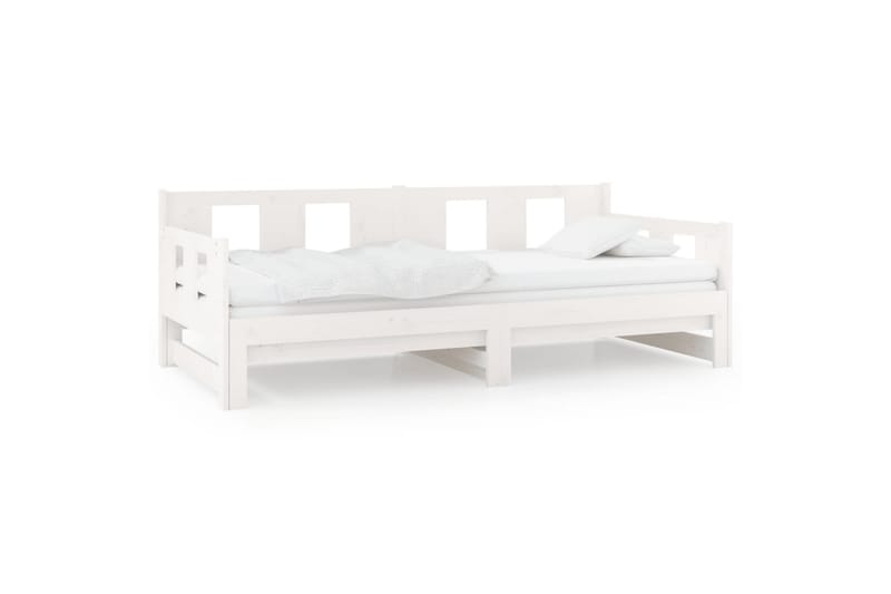 beBasic daybed med udtræk 2x(90x190) cm massivt fyrretræ hvid - Hvid - Sovesofaer