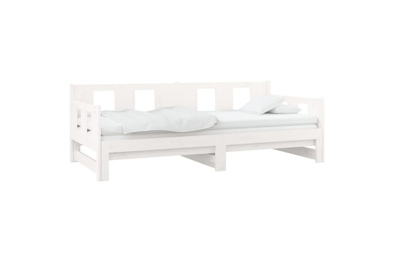 beBasic daybed med udtræk 2x(90x190) cm massivt fyrretræ hvid - Hvid - Sovesofaer