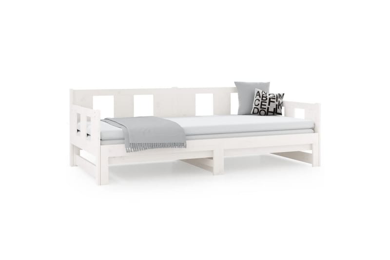 beBasic daybed med udtræk 2x(90x190) cm massivt fyrretræ hvid - Hvid - Sovesofaer