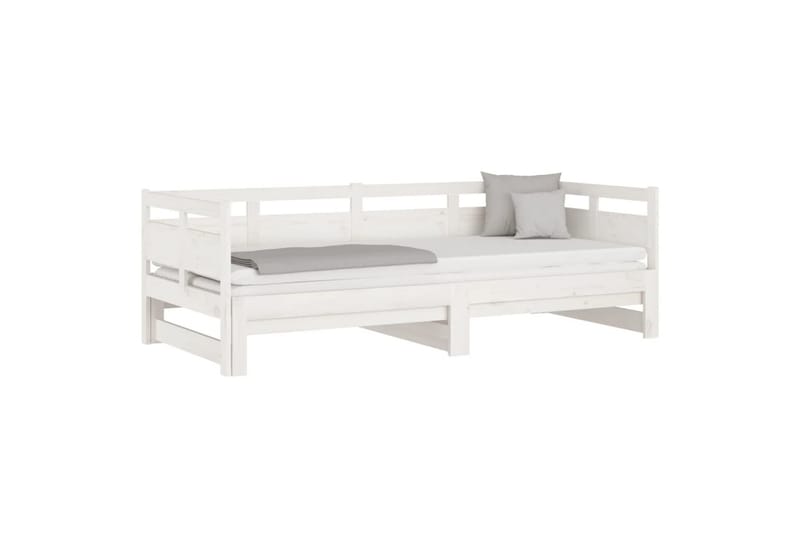 beBasic daybed med udtræk 2x(90x190) cm massivt fyrretræ hvid - Hvid - Sovesofaer