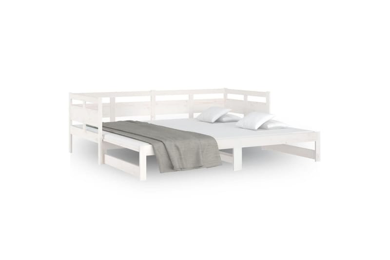 beBasic daybed med udtræk 2x(90x190) cm massivt fyrretræ hvid - Hvid - Sovesofaer