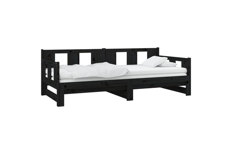 beBasic daybed med udtræk 2x(90x190) cm massivt fyrretræ sort - Sort - Sovesofaer