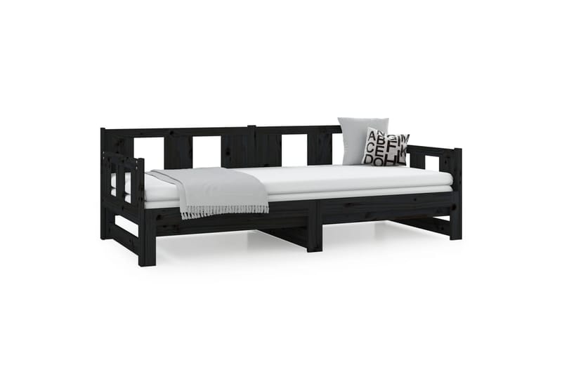 beBasic daybed med udtræk 2x(90x190) cm massivt fyrretræ sort - Sort - Sovesofaer