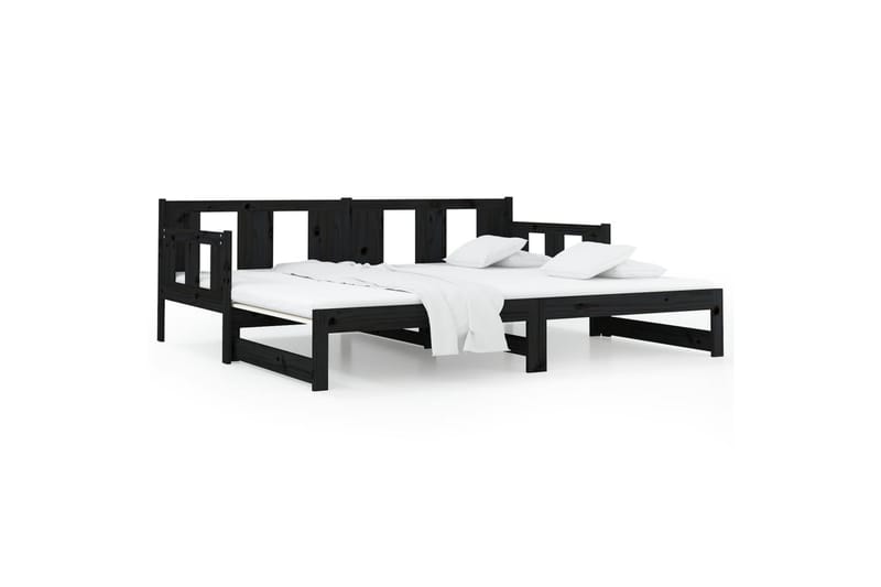 beBasic daybed med udtræk 2x(90x190) cm massivt fyrretræ sort - Sort - Sovesofaer