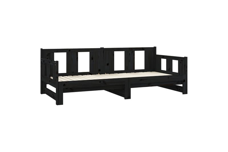 beBasic daybed med udtræk 2x(90x190) cm massivt fyrretræ sort - Sort - Sovesofaer