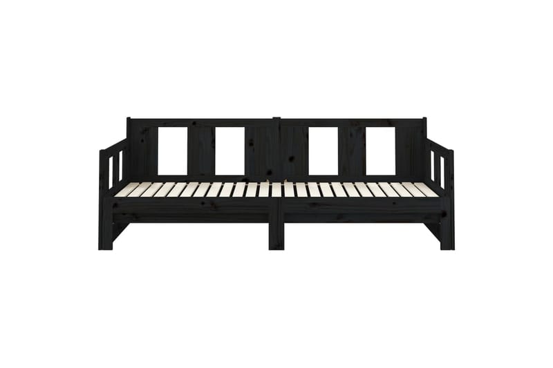 beBasic daybed med udtræk 2x(90x190) cm massivt fyrretræ sort - Sort - Sovesofaer