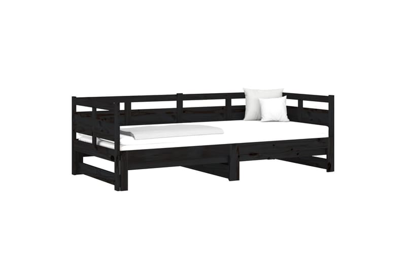 beBasic daybed med udtræk 2x(90x190) cm massivt fyrretræ sort - Sort - Møbler - Sofaer - Daybed