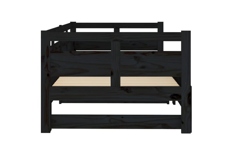 beBasic daybed med udtræk 2x(90x190) cm massivt fyrretræ sort - Sort - Møbler - Sofaer - Daybed
