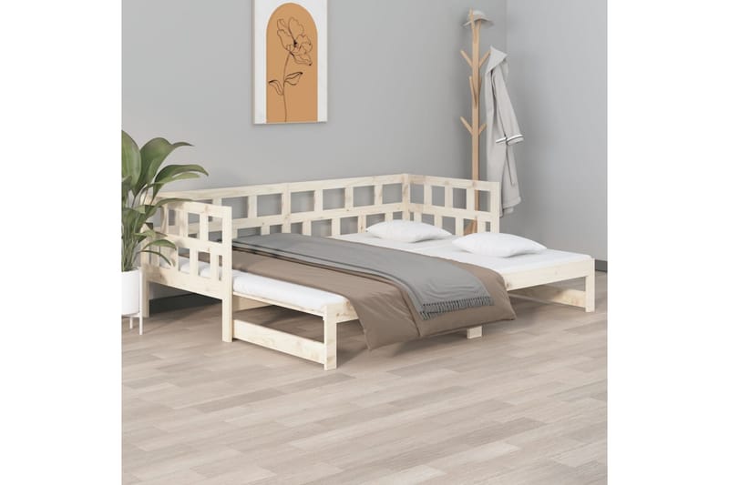beBasic daybed med udtræk 2x(90x200) cm massivt fyrretræ - Brun - Møbler - Sofaer - Daybed