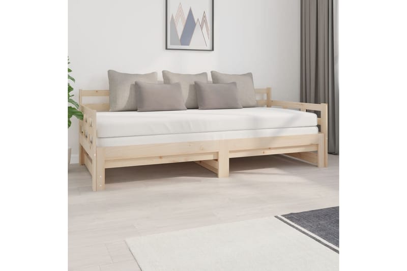 beBasic daybed med udtræk 2x(90x200) cm massivt fyrretræ - Brun - Sovesofaer