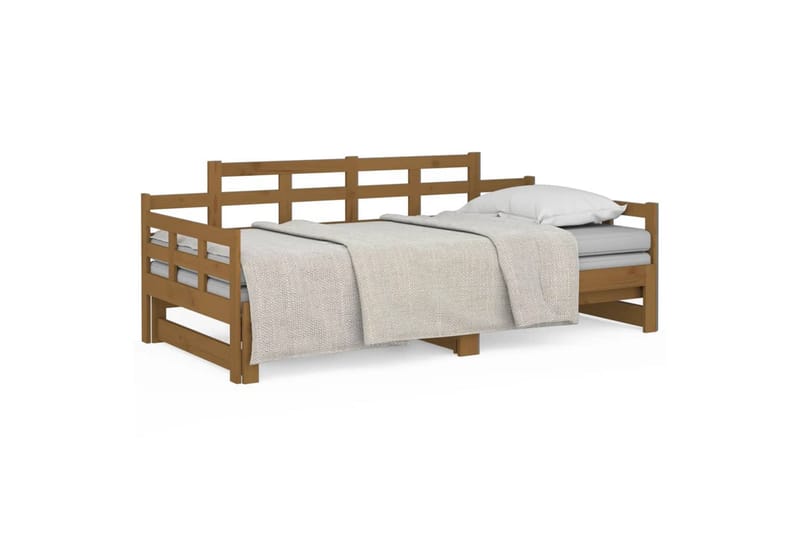 beBasic daybed med udtræk 2x(90x200) cm massivt fyrretræ gyldenbrun - Brun - Sovesofaer