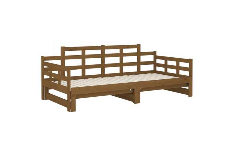 beBasic daybed med udtræk 2x(90x200) cm massivt fyrretræ gyldenbrun - Brun - Sovesofaer