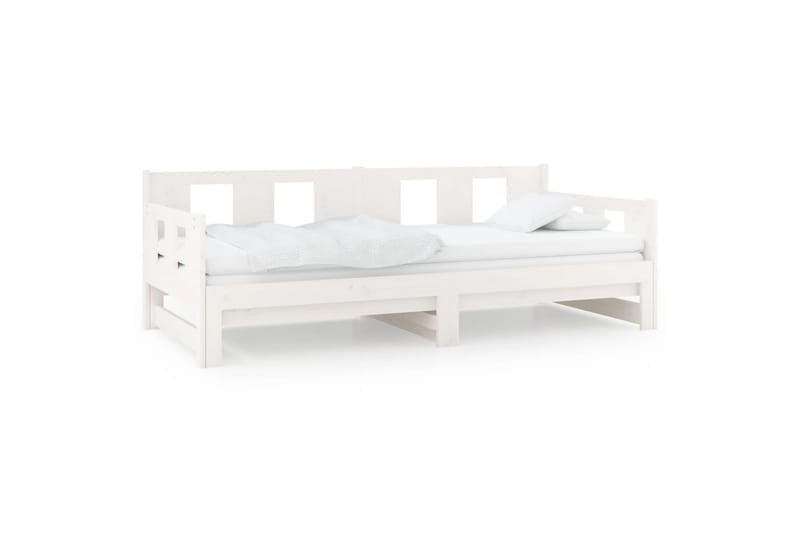 beBasic daybed med udtræk 2x(90x200) cm massivt fyrretræ hvid - Hvid - Sovesofaer