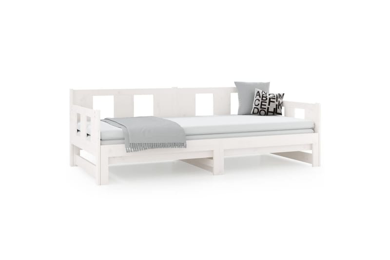 beBasic daybed med udtræk 2x(90x200) cm massivt fyrretræ hvid - Hvid - Sovesofaer