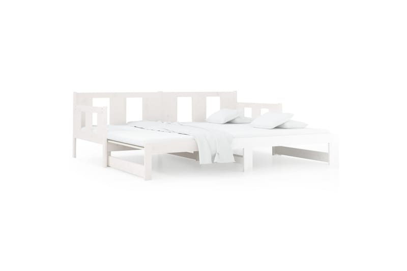 beBasic daybed med udtræk 2x(90x200) cm massivt fyrretræ hvid - Hvid - Sovesofaer