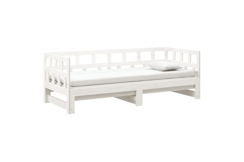 beBasic daybed med udtræk 2x(90x200) cm massivt fyrretræ hvid - Hvid - Møbler - Sofaer - Daybed