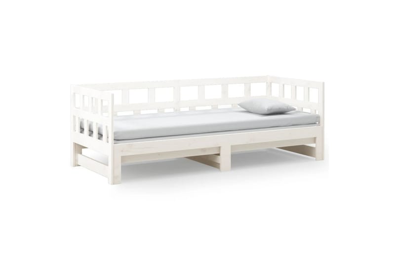 beBasic daybed med udtræk 2x(90x200) cm massivt fyrretræ hvid - Hvid - Møbler - Sofaer - Daybed