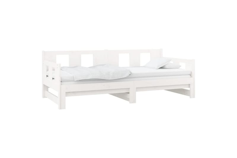 beBasic daybed med udtræk 2x(90x200) cm massivt fyrretræ hvid - Hvid - Sovesofaer