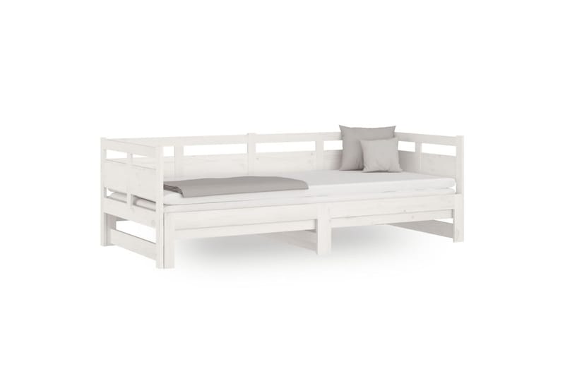 beBasic daybed med udtræk 2x(90x200) cm massivt fyrretræ hvid - Hvid - Møbler - Sofaer - Daybed