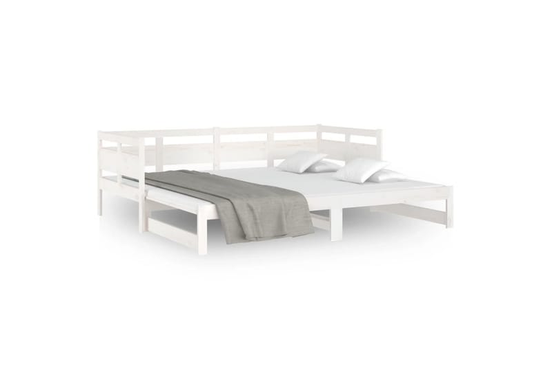 beBasic daybed med udtræk 2x(90x200) cm massivt fyrretræ hvid - Hvid - Møbler - Sofaer - Daybed