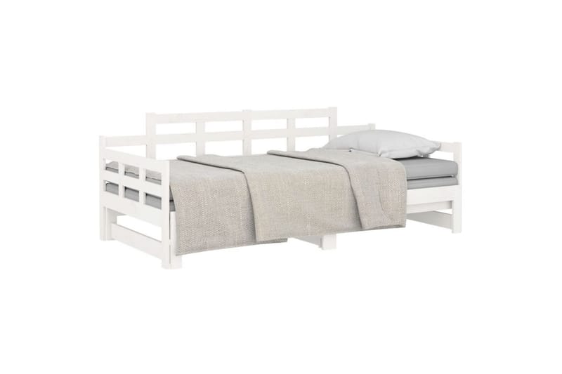 beBasic daybed med udtræk 2x(90x200) cm massivt fyrretræ hvid - Hvid - Sovesofaer