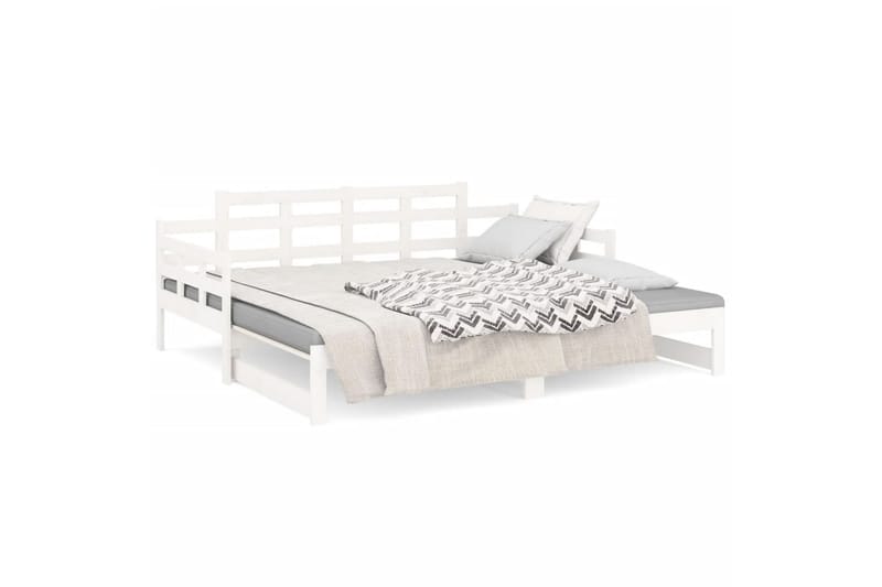 beBasic daybed med udtræk 2x(90x200) cm massivt fyrretræ hvid - Hvid - Møbler - Sofaer - Daybed