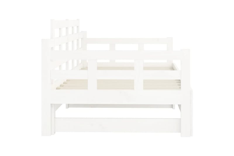 beBasic daybed med udtræk 2x(90x200) cm massivt fyrretræ hvid - Hvid - Sovesofaer