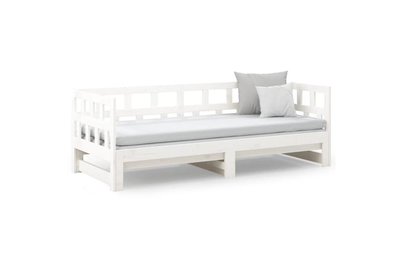 beBasic daybed med udtræk 2x(90x200) cm massivt fyrretræ hvid - Hvid - Møbler - Sofaer - Daybed