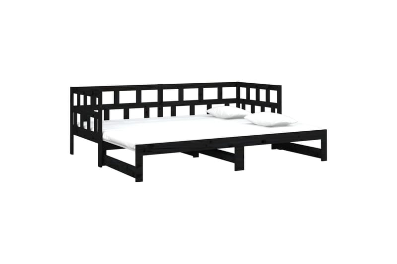 beBasic daybed med udtræk 2x(90x200) cm massivt fyrretræ sort - Sort - Sovesofaer