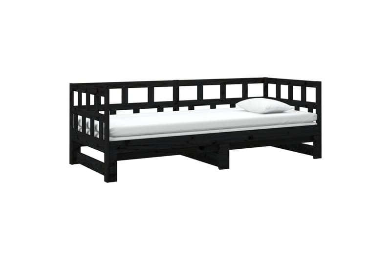 beBasic daybed med udtræk 2x(90x200) cm massivt fyrretræ sort - Sort - Sovesofaer