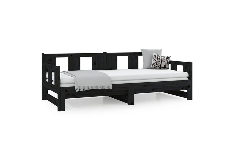 beBasic daybed med udtræk 2x(90x200) cm massivt fyrretræ sort - Sort - Møbler - Sofaer - Daybed