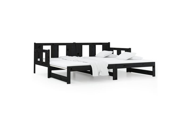 beBasic daybed med udtræk 2x(90x200) cm massivt fyrretræ sort - Sort - Møbler - Sofaer - Daybed